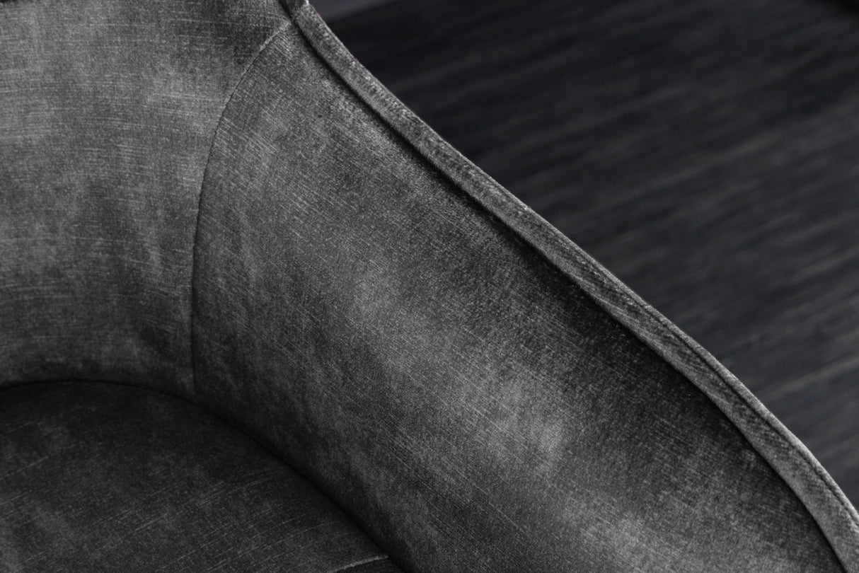 Bar chair EUPHORIA 74cm velvet grey