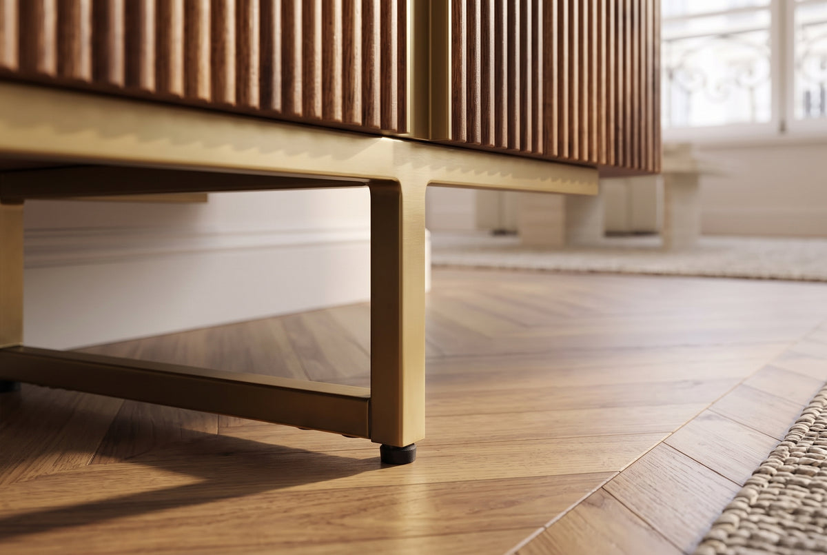 Sideboard GATSBY 160cm retro style mango wood brown gold