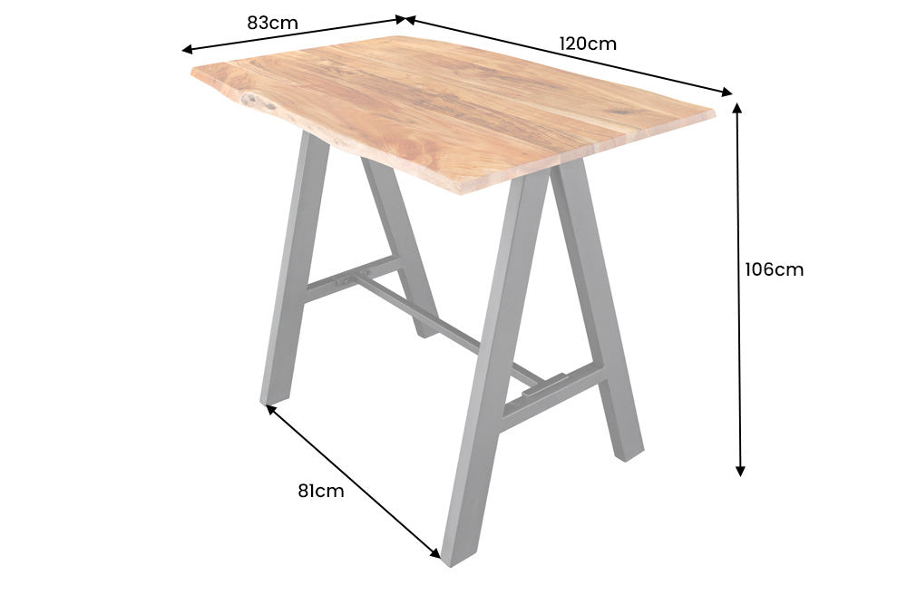 Bar table MAMMUT 120cm 25mm acacia wood