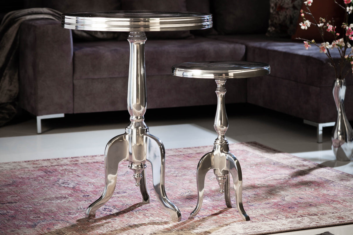 Side table JARDIN Ø 55cm round aluminium silver