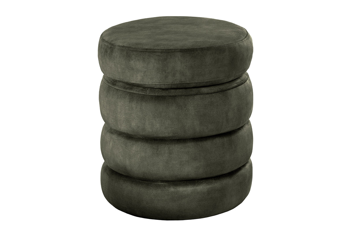 Stool VOQUE 50cm velvet green w/ storage space