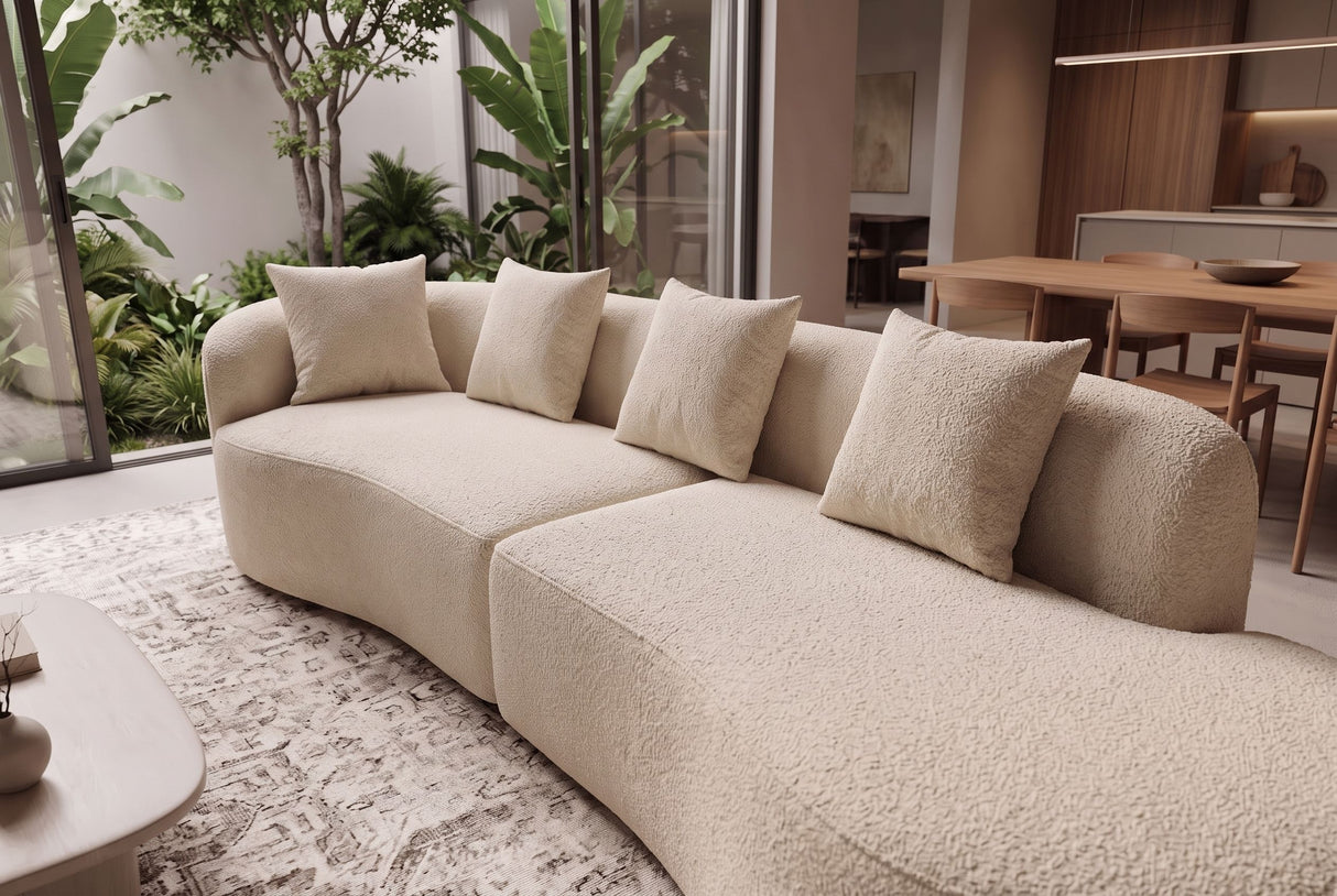 Sofa ATELIER L 330cm 3-Sitzer XXL Bouclé Beige