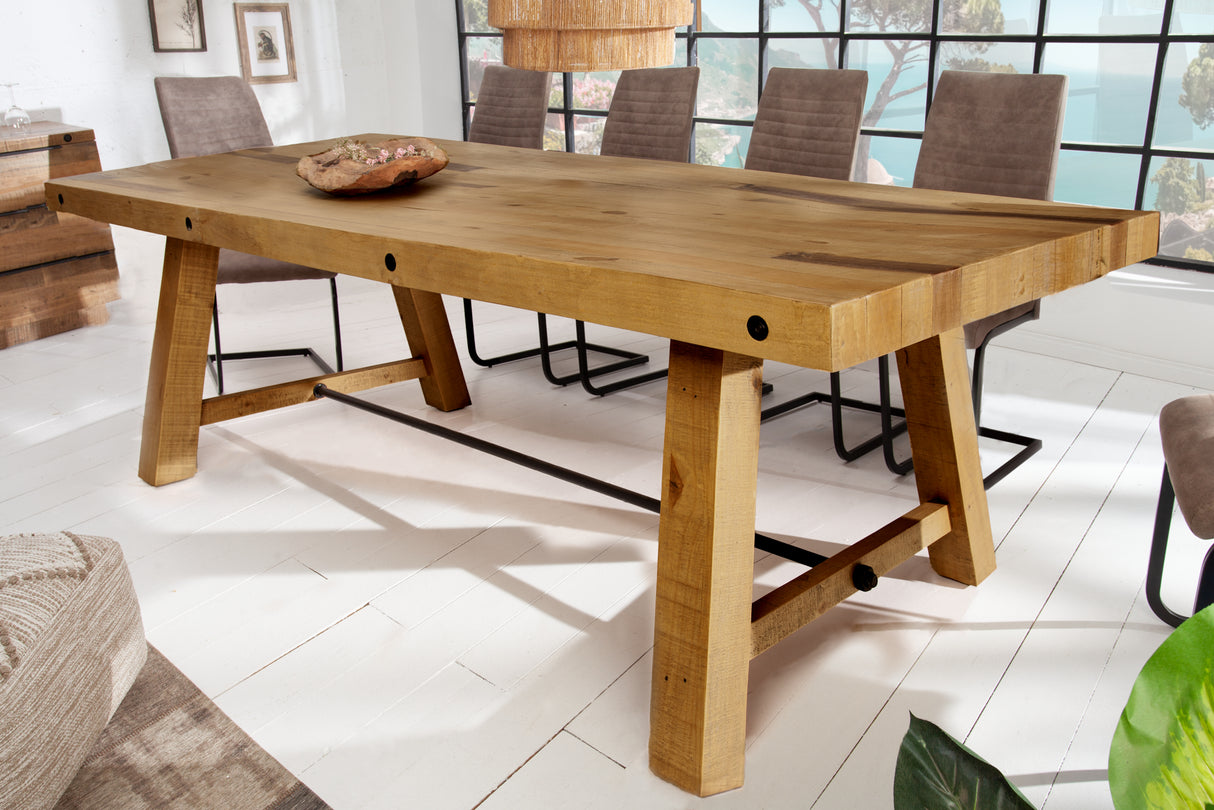 Dining table FINCA 240cm pinewood vintage brown