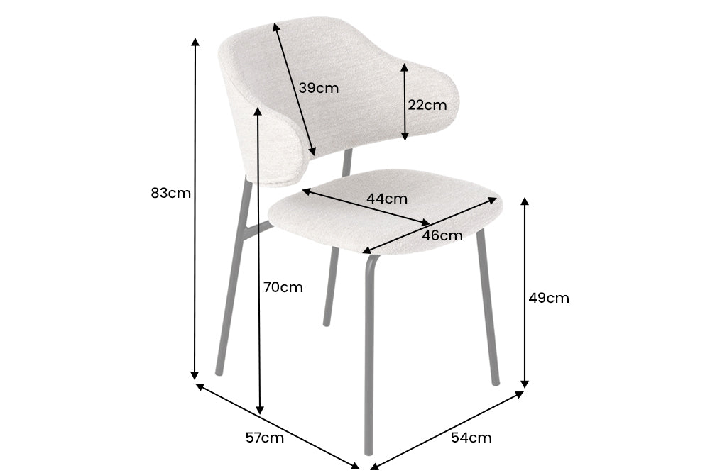 Chair TRACY ALPINE bouclé greige black legs