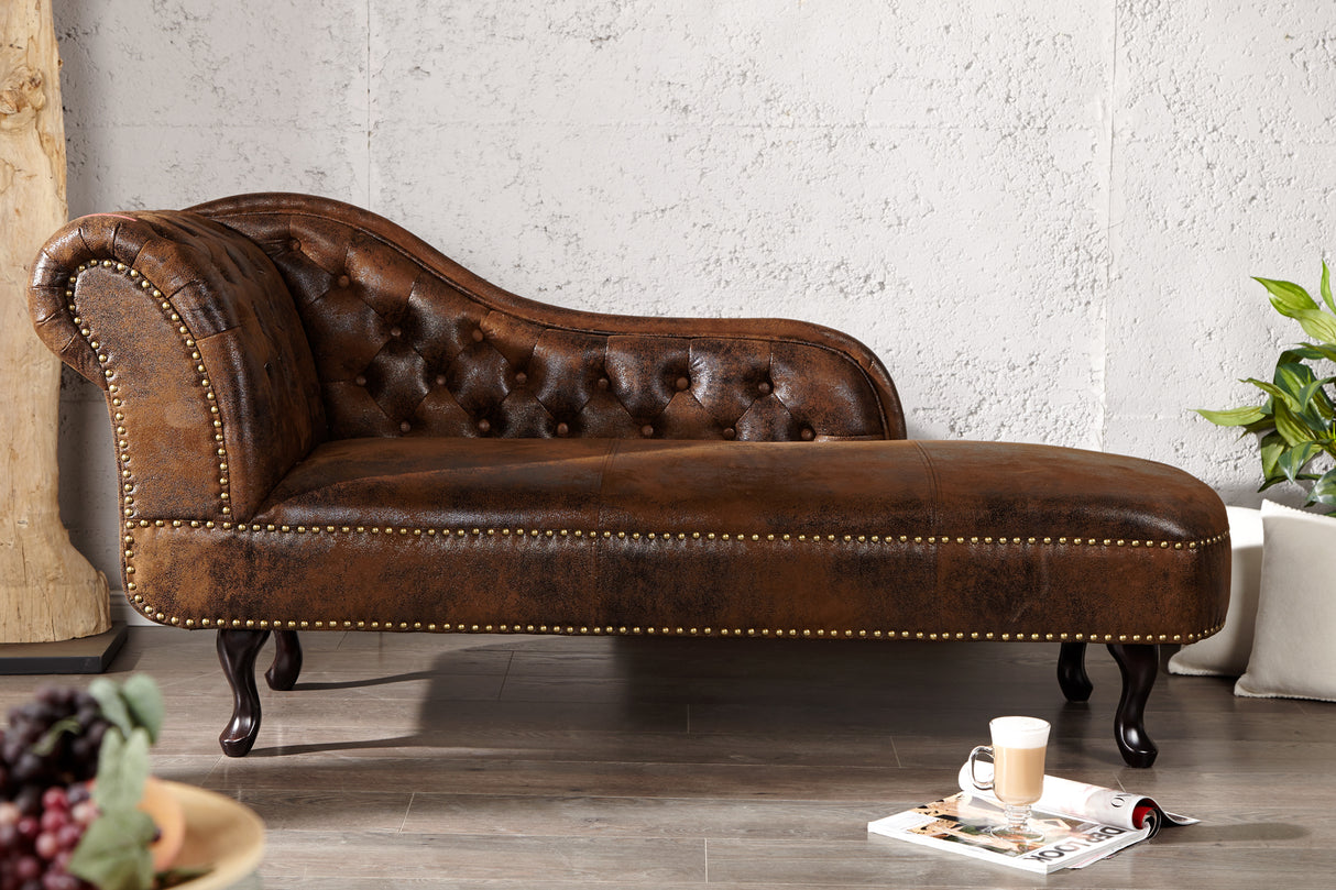 Recamiere CHESTERFIELD antique look brown