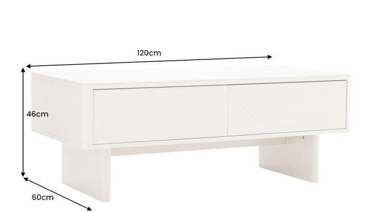 Coffee table SAVOY 120cm 3D natural w/ travertine marble ceramic top