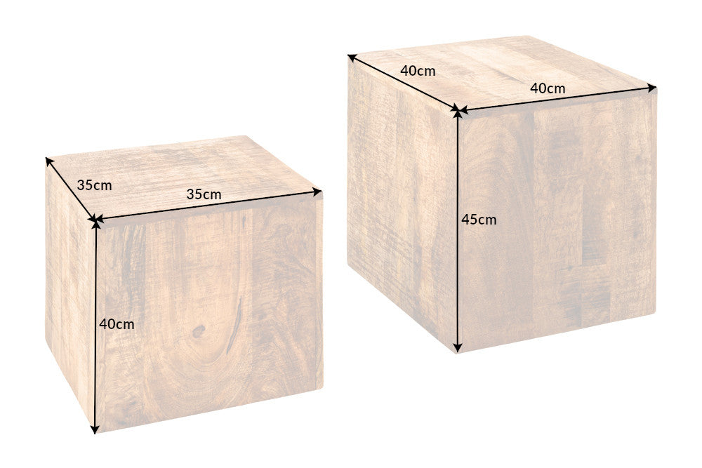 Beistelltisch CURACAO 40-45cm 2er Set Mangoholz