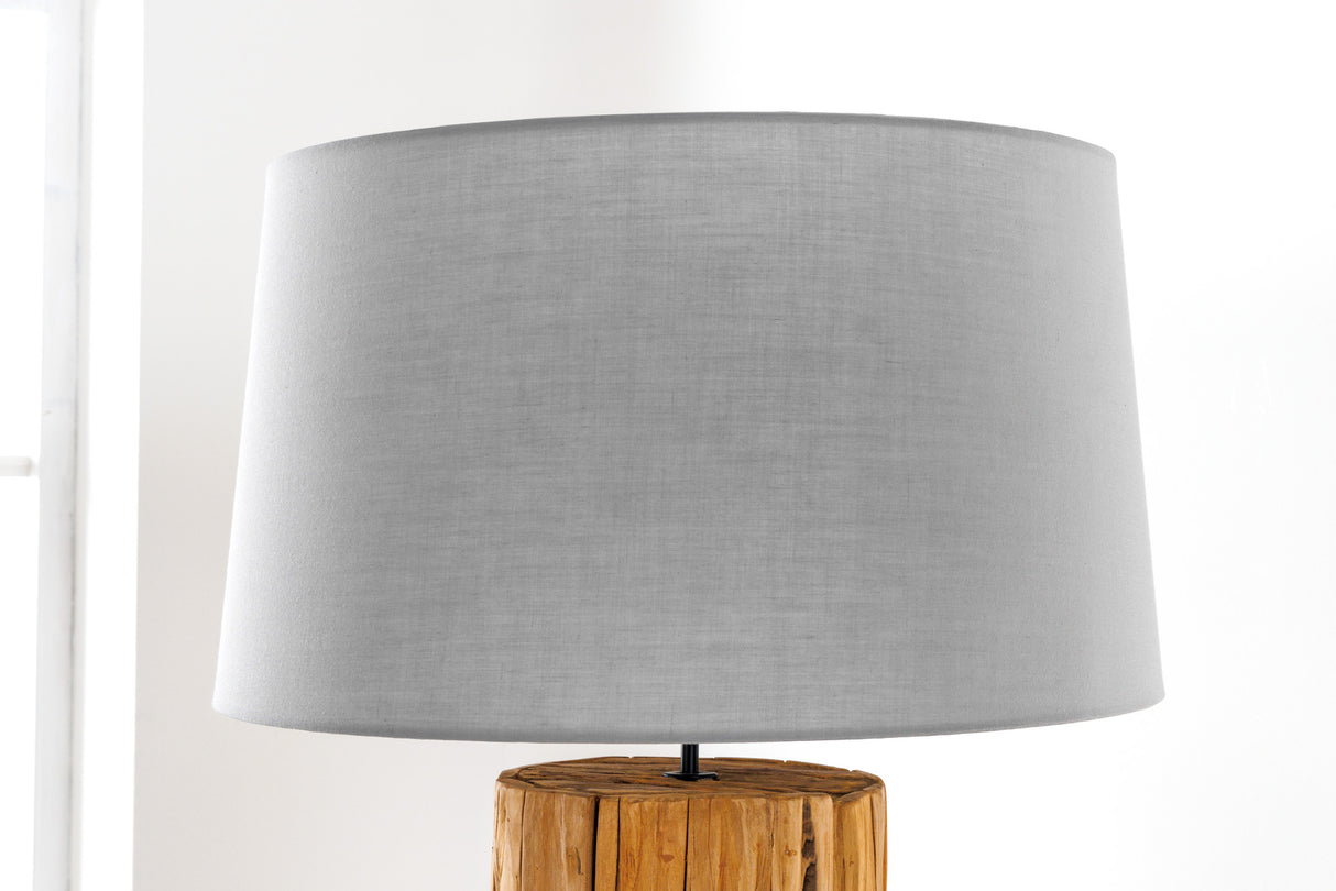 Lampenschirm 45x25x50cm kegelförmig Leinen grau für Stehlampe
