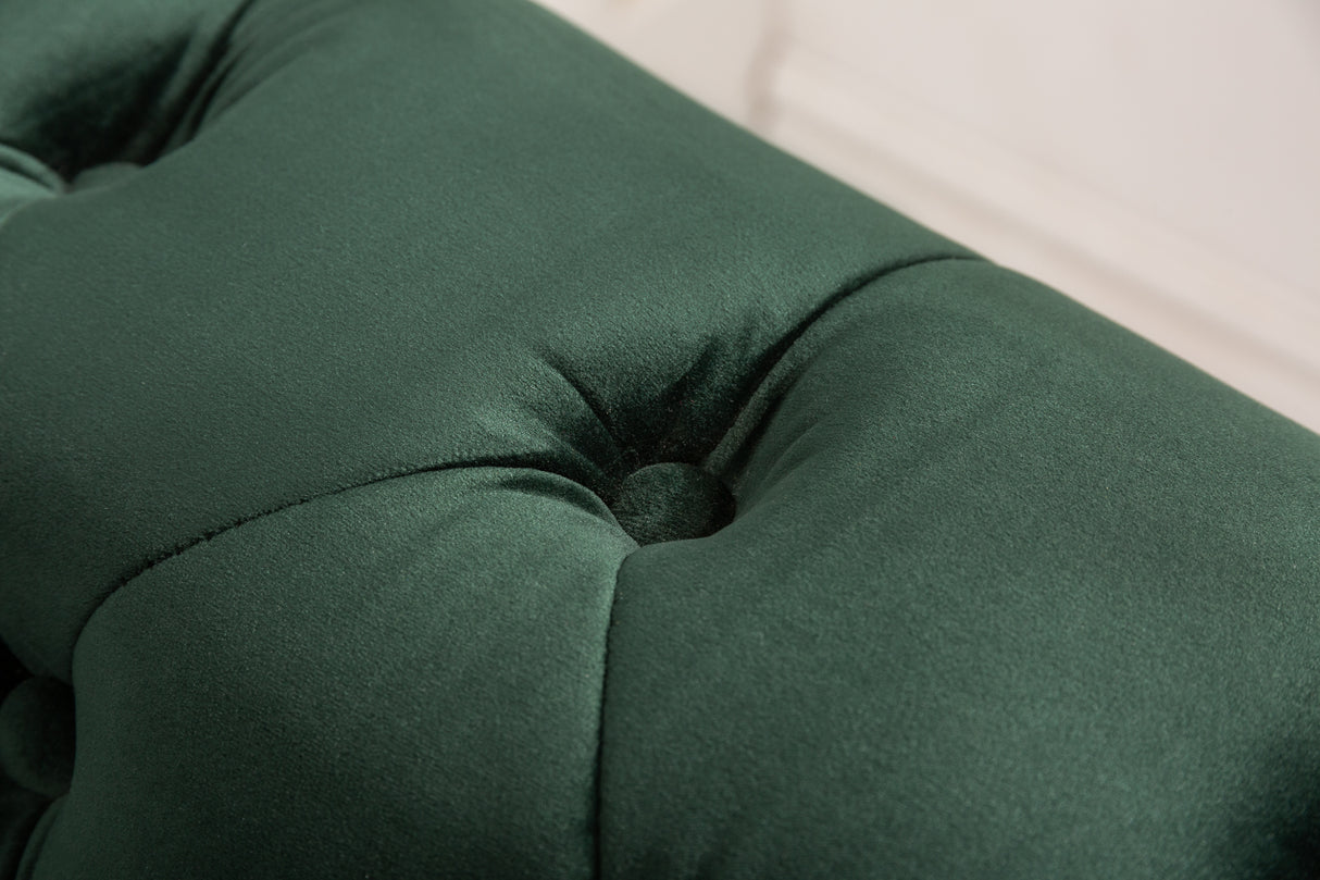 Sofa CHESTERFIELD 3-seater velvet emerald green