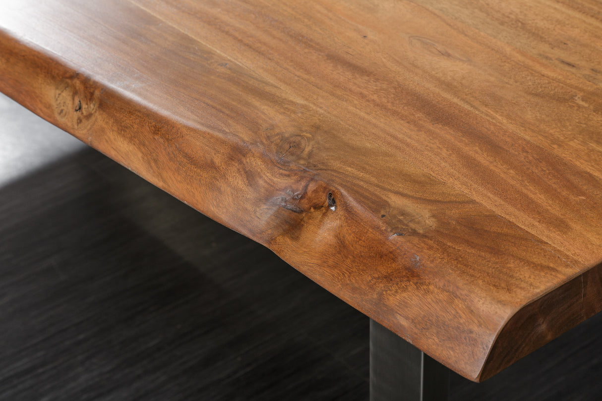 Esstisch MAMMUT 240cm Tischplatte 60mm Akazienholz Honig Finish