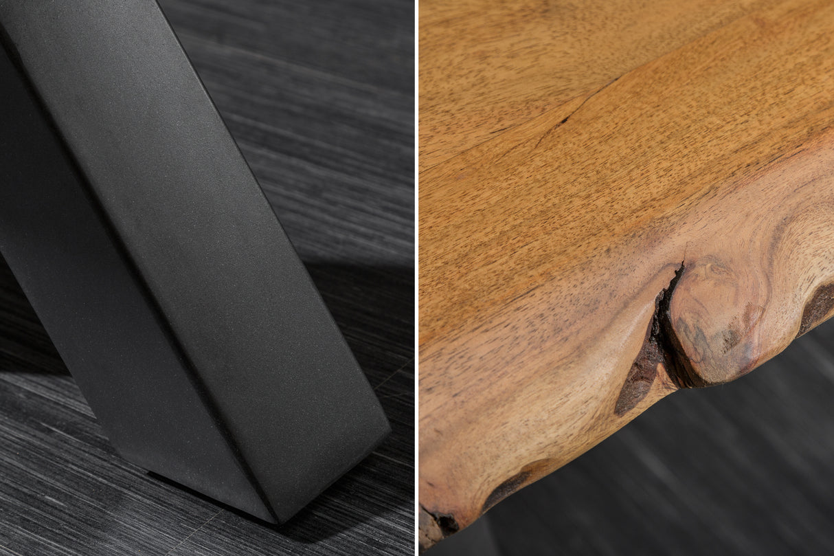 Bank MAMMUT 160cm X-Beine 35mm massives Akazienholz