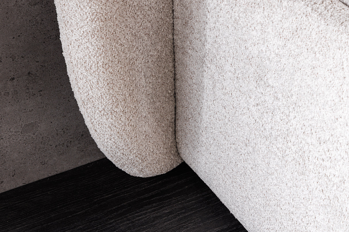 Bed ART DECO 180x200cm bouclé greige w/ storage space