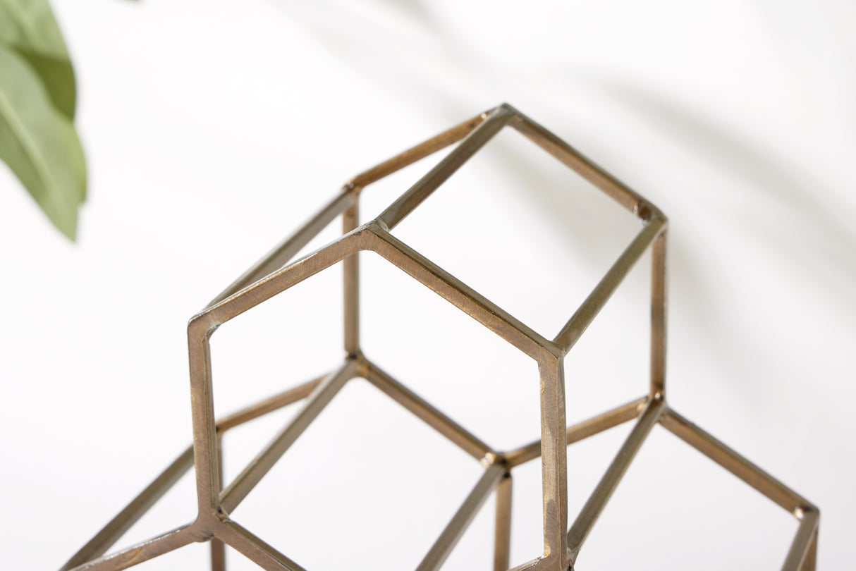 Wine shelf HONEYCOMB 35cm for 6 bottles gold