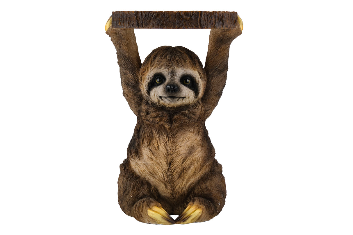 Side table SLOTH 50cm handmade sloth sculpture grey brown