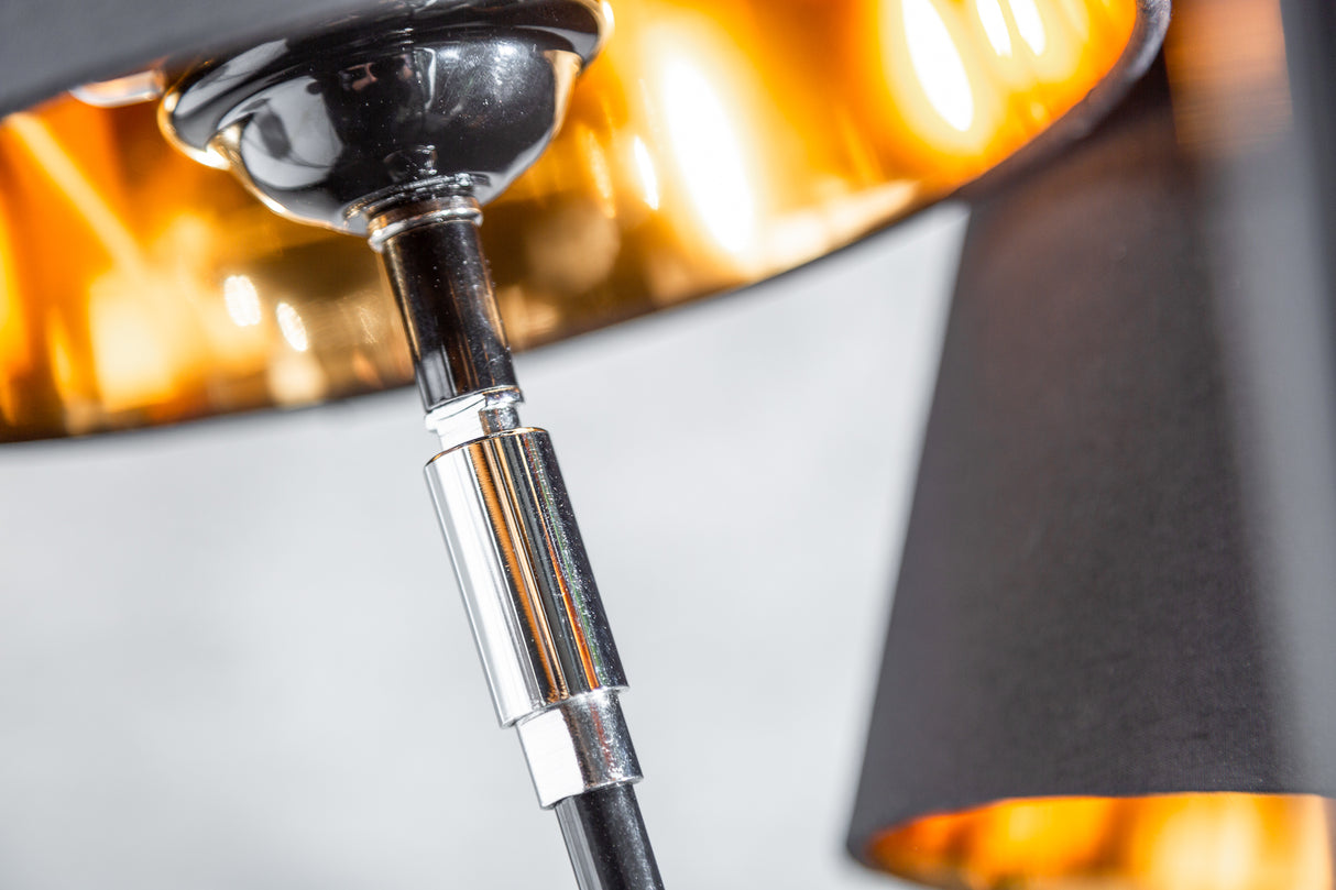 Floor lamp LEVELS 175cm 5 linen shades black gold