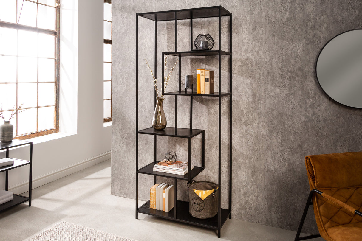 Regal SLIM LINE 185x77cm Esche Holzoptik schwarz