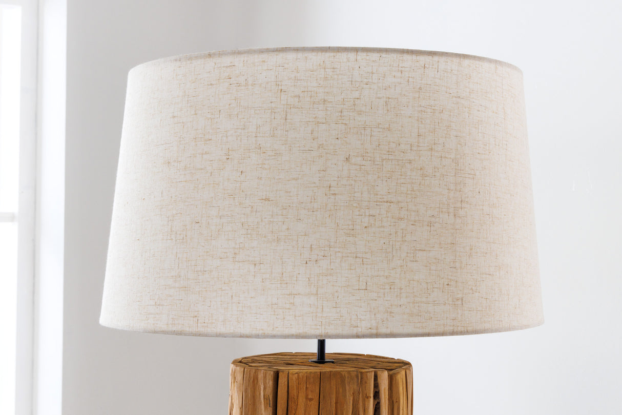 Lampenschirm 45x25x50cm kegelförmig Leinen natur für Stehlampe