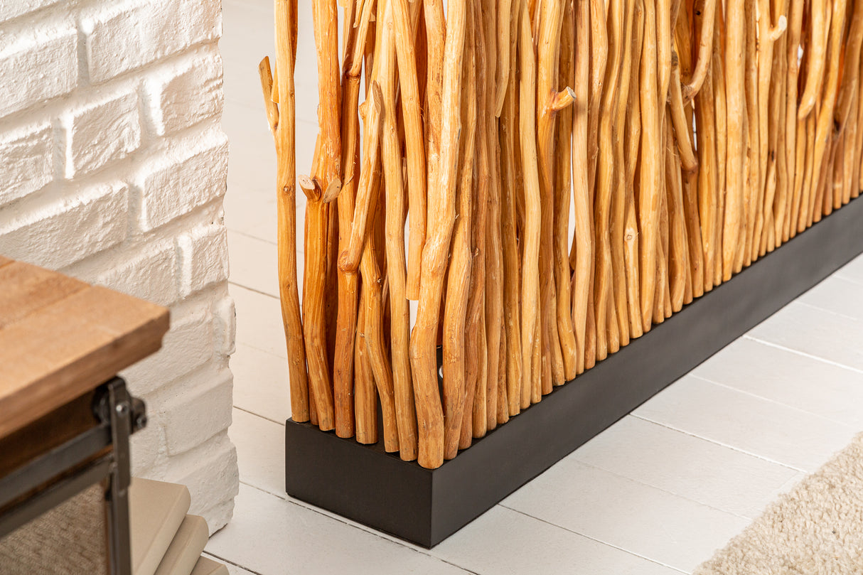 Stehleuchte NATURAL PARAVENT 180cm Longanholz natur inkl. Leuchtmittel