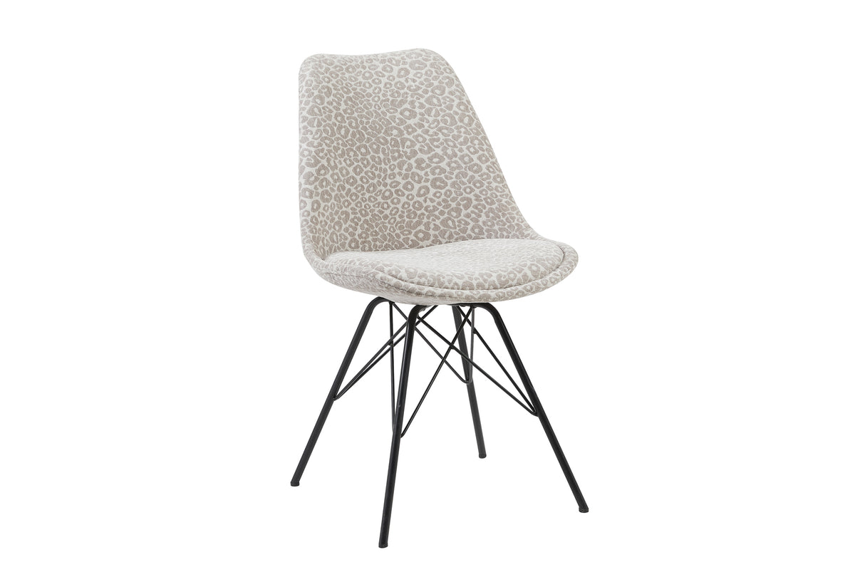Chair SCANDINAVIA MEISTERSTÜCK leopard pattern beige grey