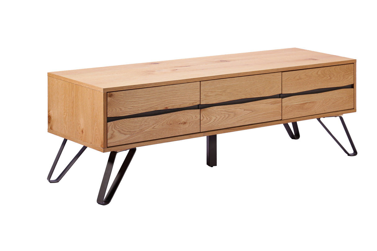 TV-Lowboard LIVING EDGE 160cm oak wood w/ black legs