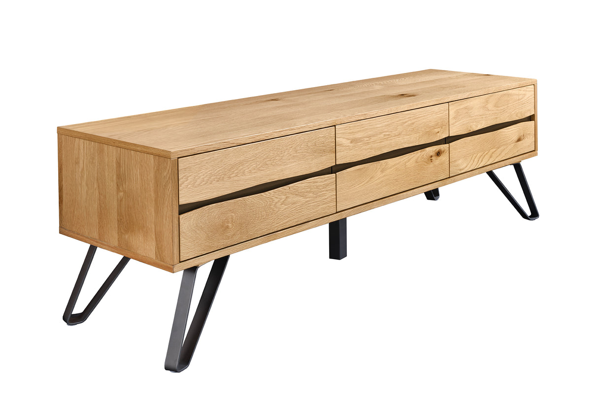 TV-Lowboard LIVING EDGE 160cm oak wood w/ black legs