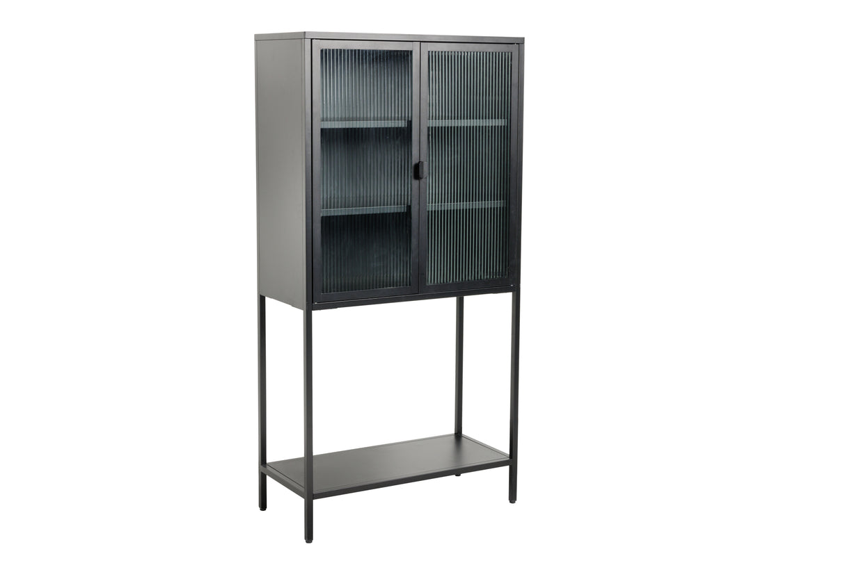 Display case DURA STEEL 150cm ribbed glass black