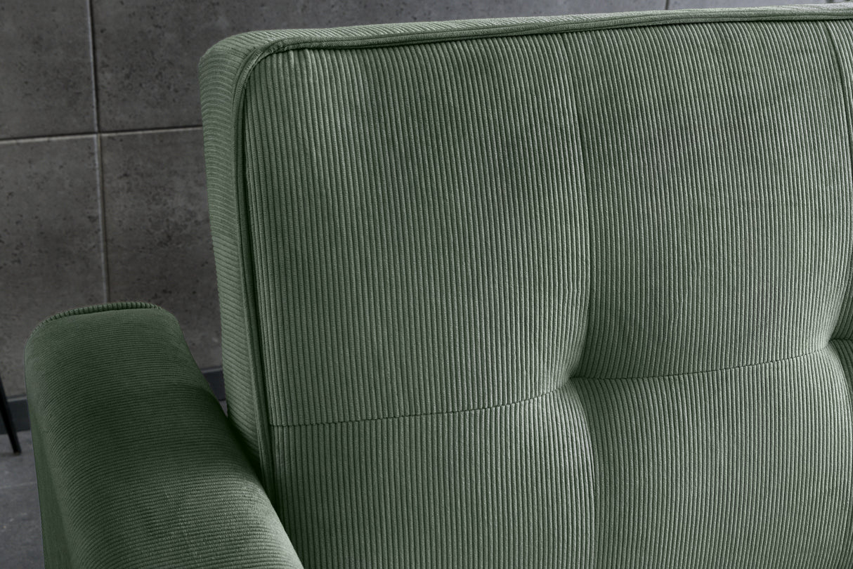 Sofa bed SMART 180cm 2-seater cord green