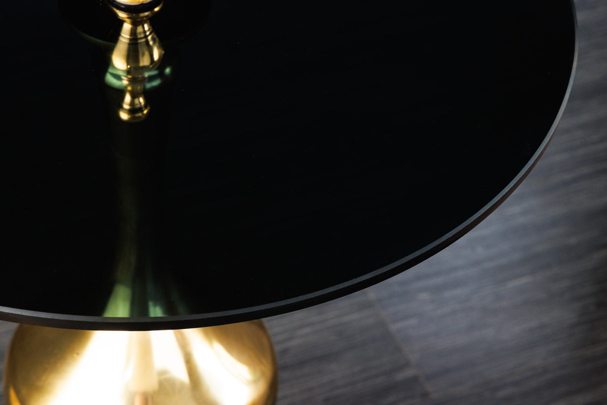 Side table ABSTRACT 65cm gold with glass plate