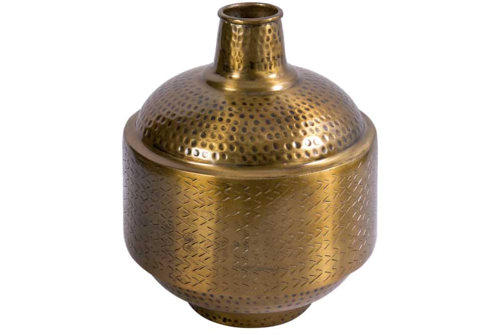 Vase ORIENT 35cm with hammerstroke effect gold
