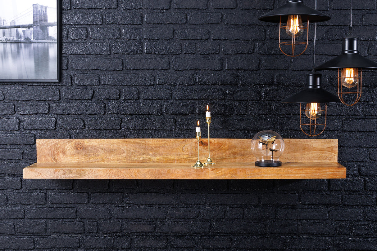 Wall shelf MAKASSAR 110cm natural mango wood