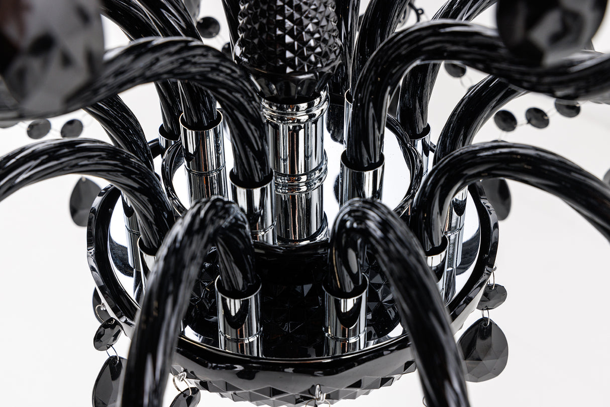 Chandelier DIAMONDS 15-armed black acrylic