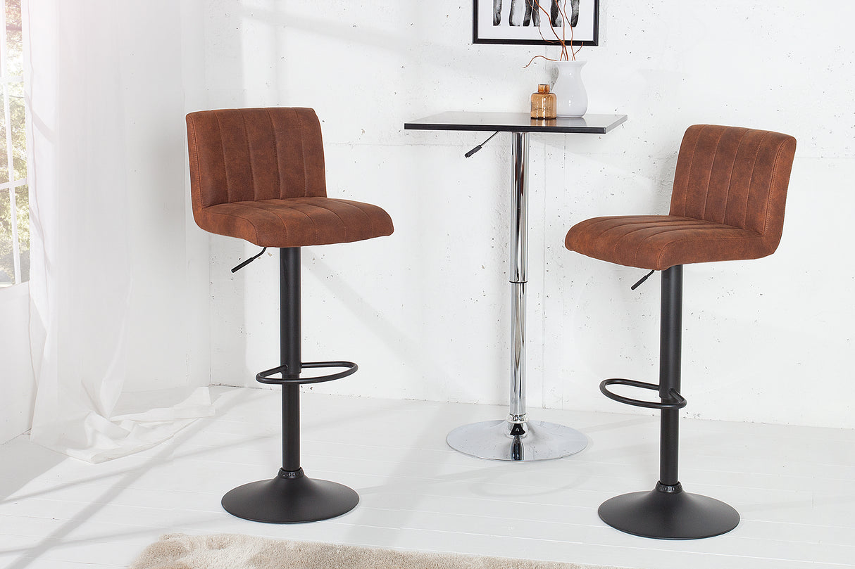 Barhocker PORTLAND 88-109cm Mikrofaser vintage braun