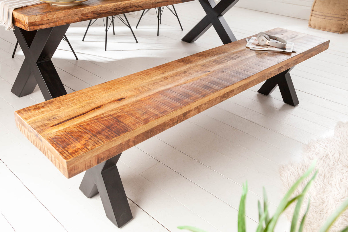 Bench IRON CRAFT 160cm mango wood natural