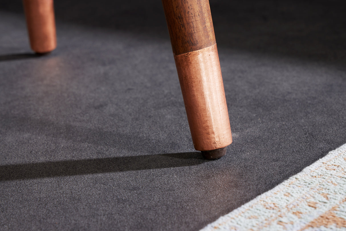 Side table ALCASAR 50cm mango wood and coated metal antique copper