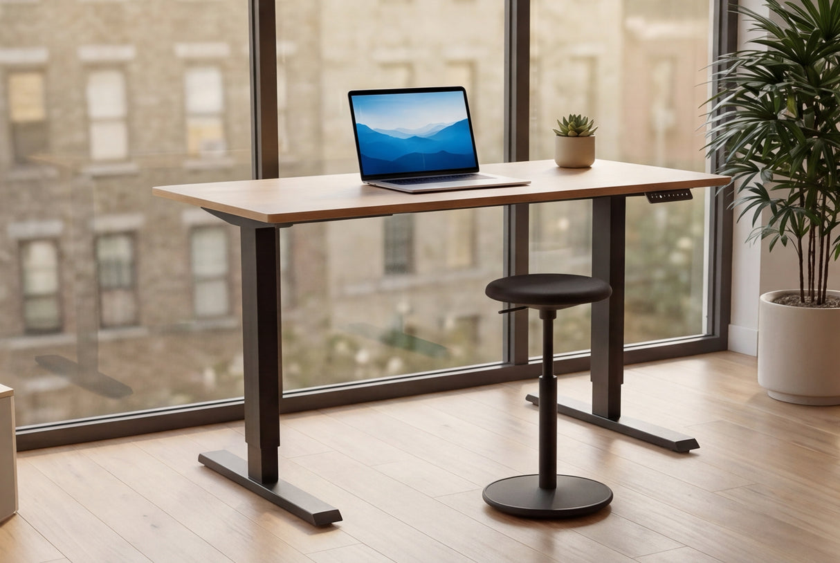 Office desk OAK DESK 140cm height adjustable natural