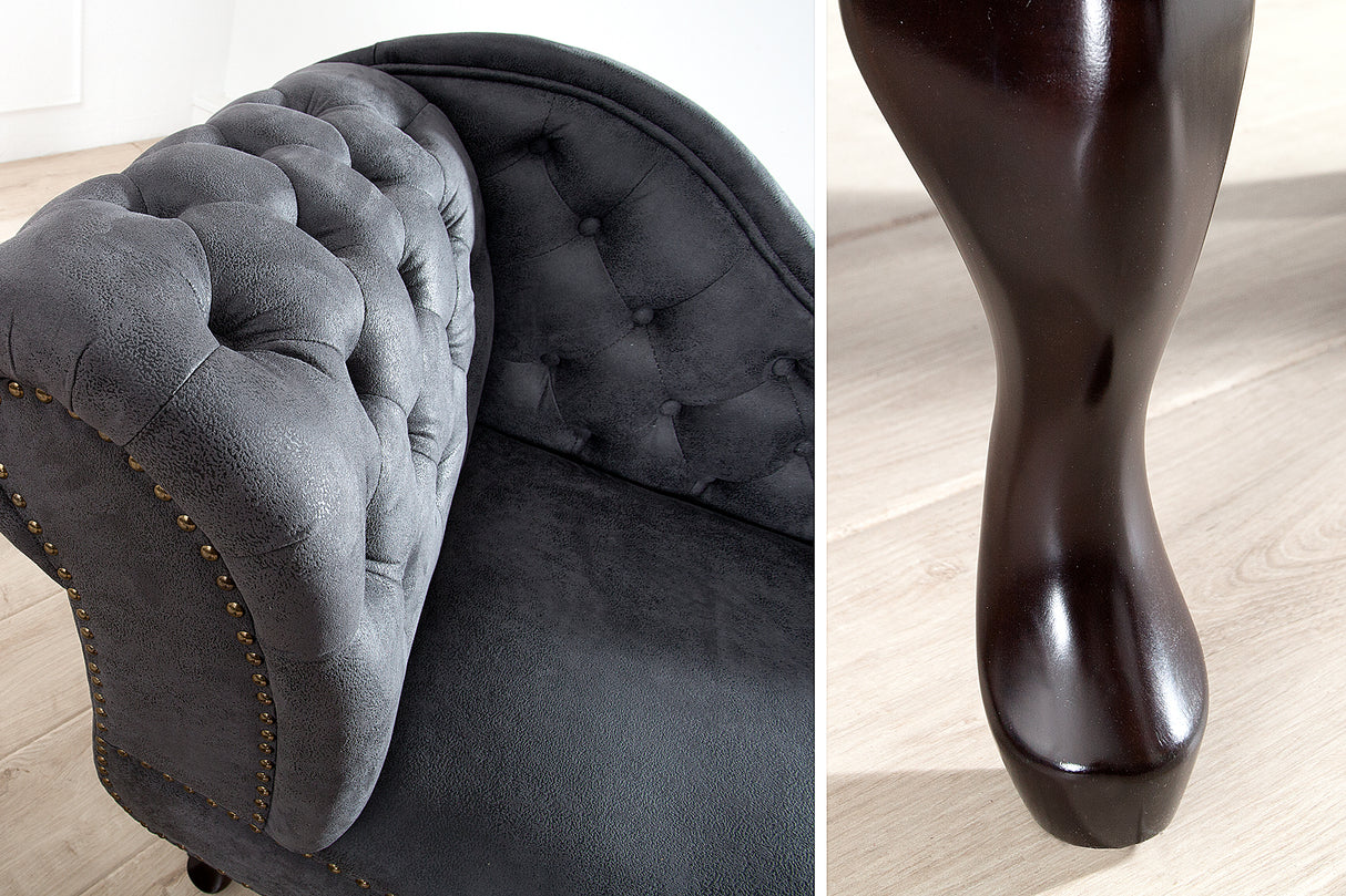 Recamiere CHESTERFIELD Antikoptik Microfaser grau