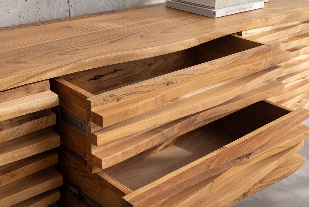 Sideboard RELIEF 175cm hängend Akazienholz natur