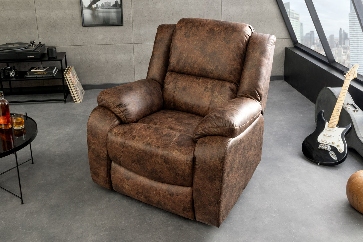 Cinema armchair HOLLYWOOD artificial leather antique brown