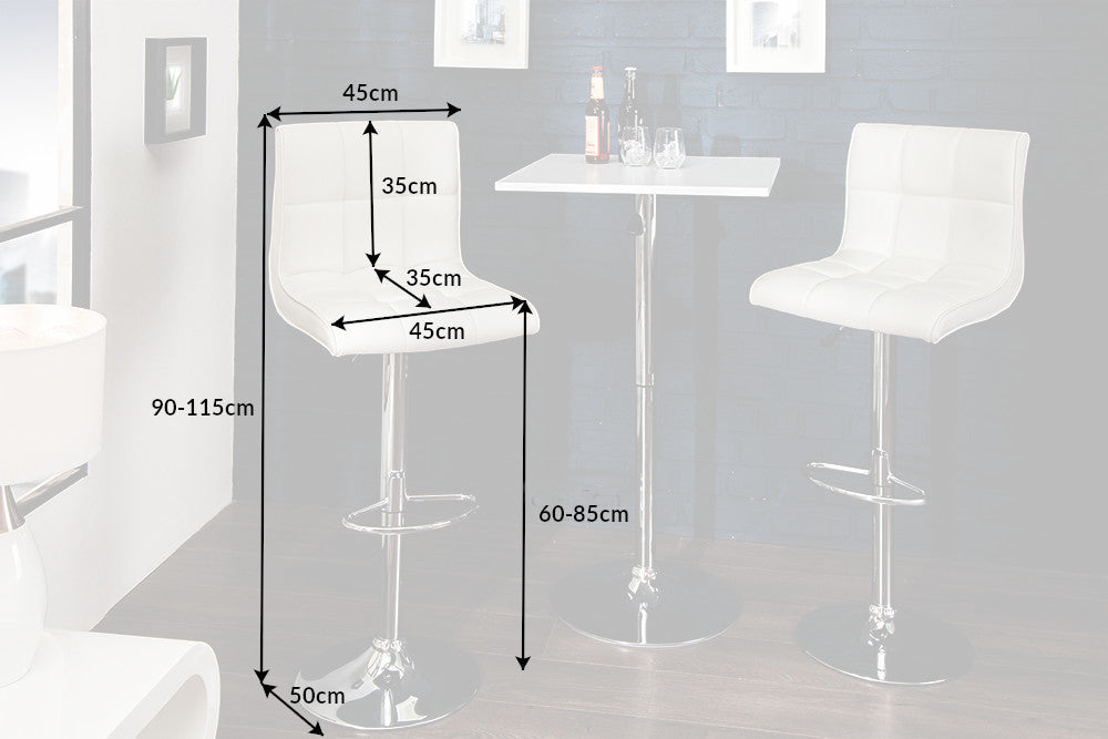 Barhocker MODENA 90-115cm Kunstleder weiß