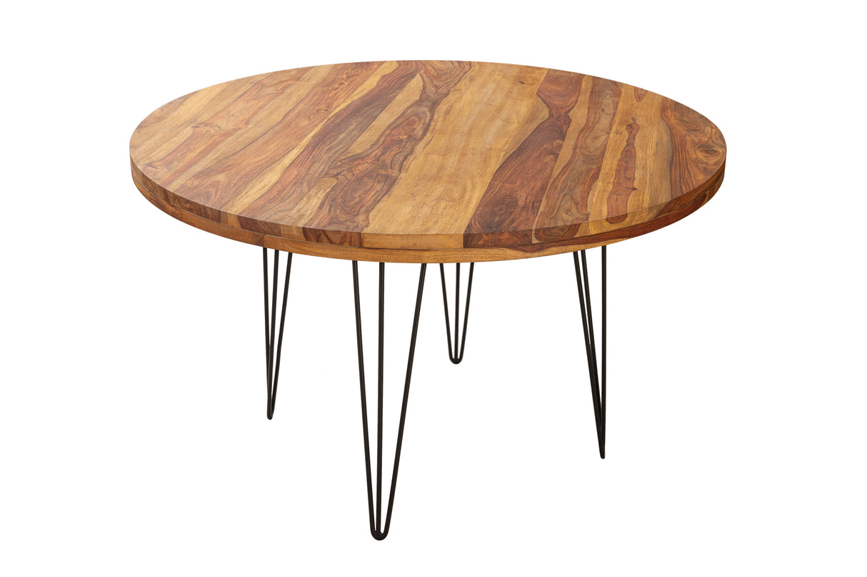 Dining table MAKASSAR Ø 120cm round sheesham wood natural