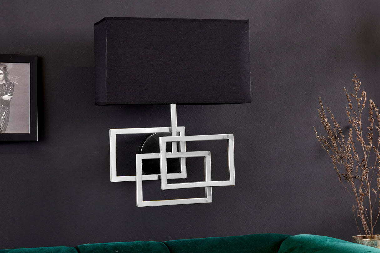 Wall lamp LEONOR silver black shade
