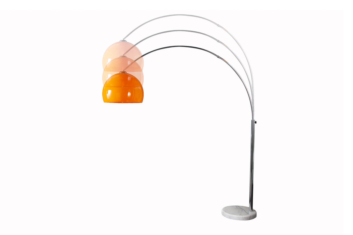 Floor lamp BIG BOW 175-205cm orange w/ marble base