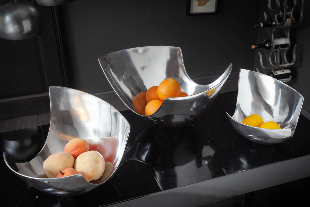 Bowl ABSTRACT 30cm silver aluminium