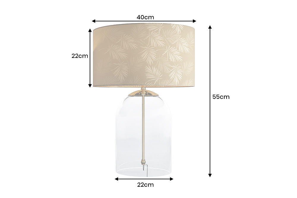 Table lamp CLASSICO 55cm lampshade white golden glass transparent gold