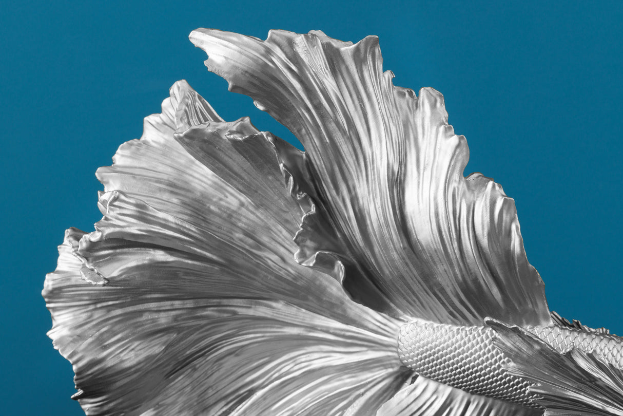 Decoration fish CROWNTAIL 35cm polyresin silver