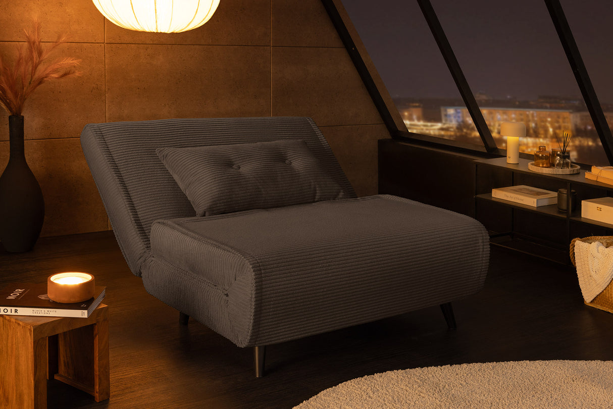 Schlafsessel SMART MULTIFUNCTION 100cm Cord grau