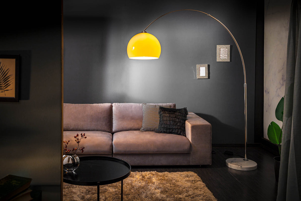 Floor lamp BIG BOW 175-205cm orange w/ marble base
