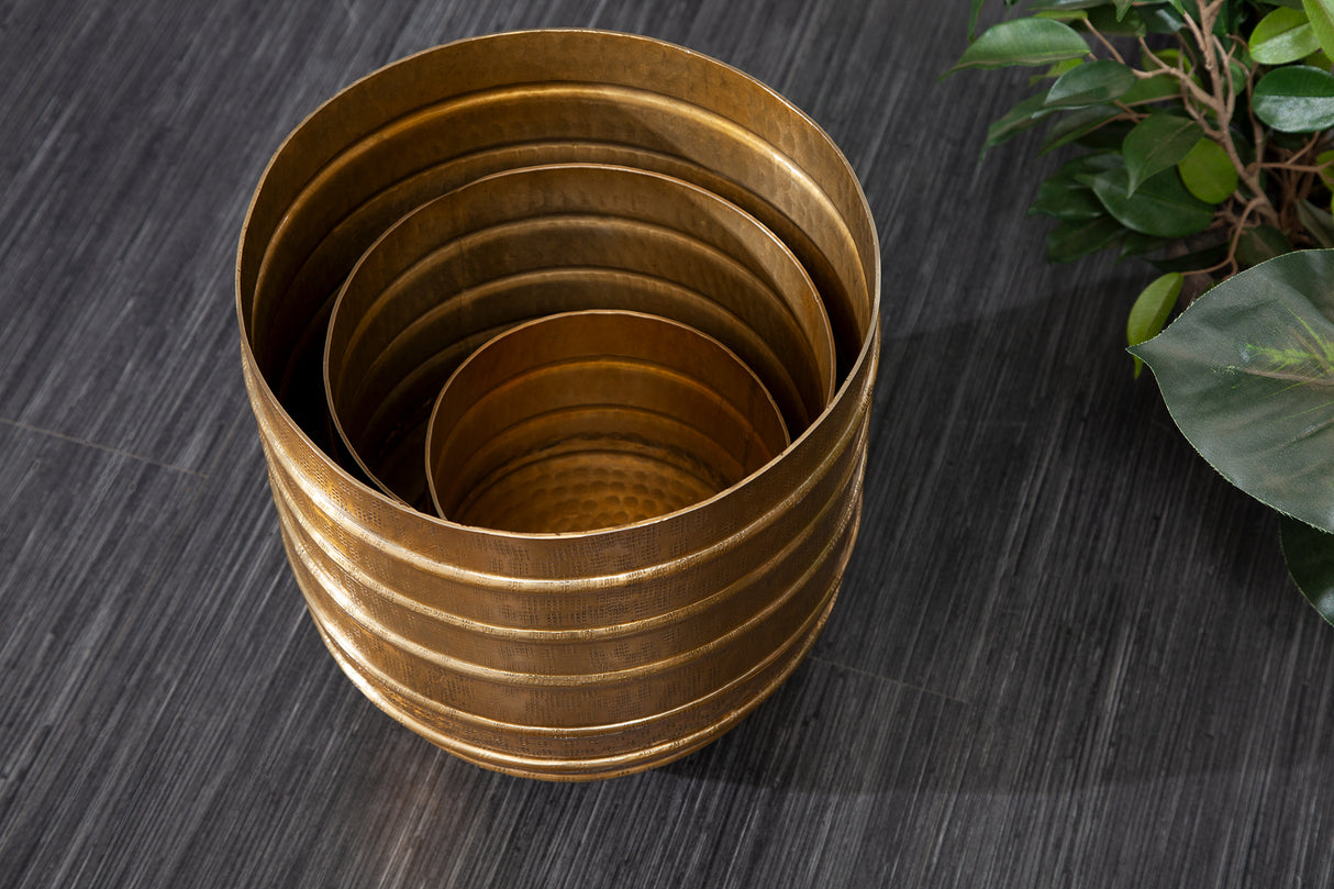 Planter vase ORIENT 16-27cm set of 3 gold