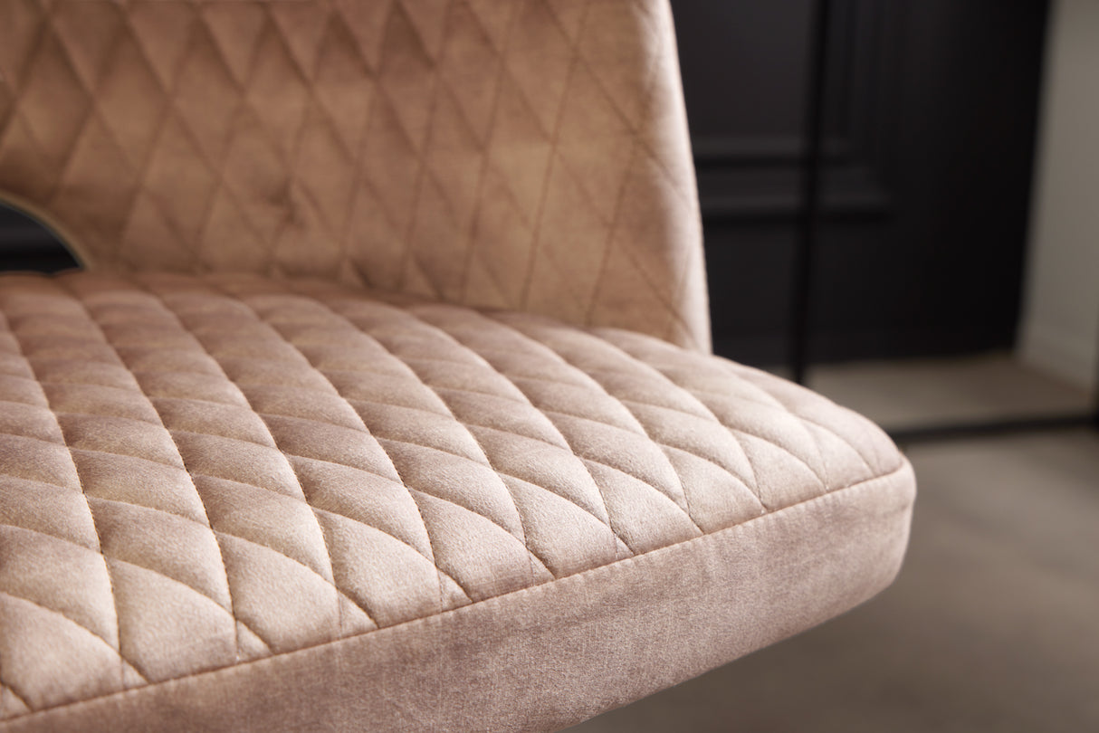 Bürostuhl PARIS 43-50cm Dekorsteppung Samt greige