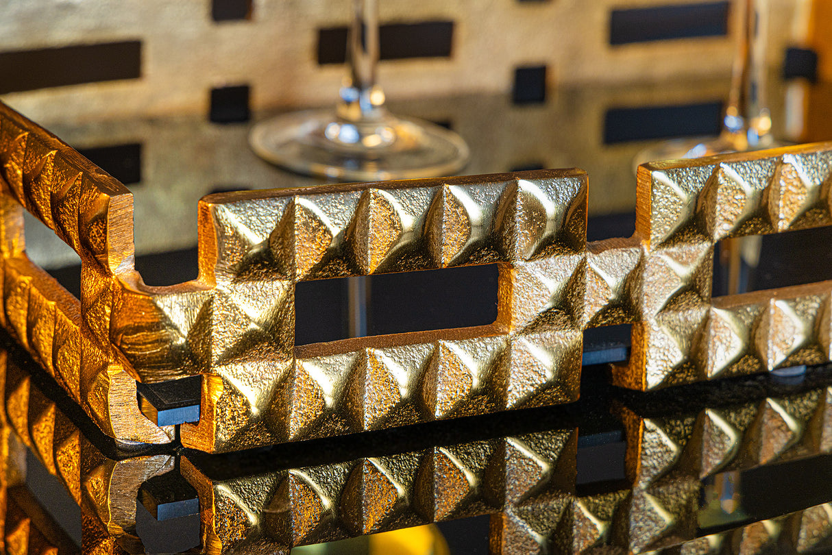 Tray VARIATION 40cm glas black aluminium gold